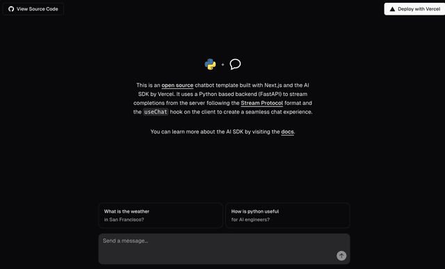 AI SDK Python Streaming